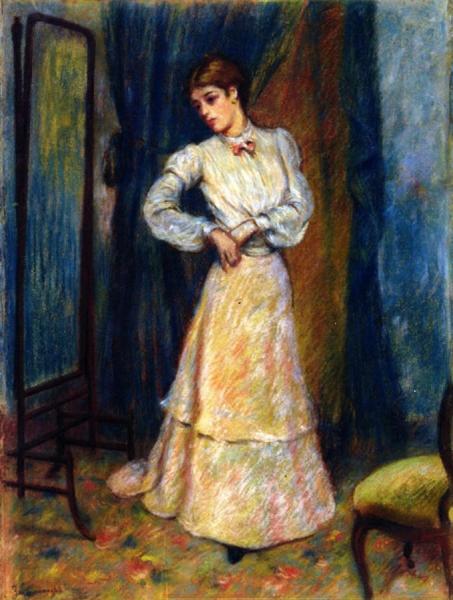 Woman Adjusting Her Skirt by Federico Zandomeneghi