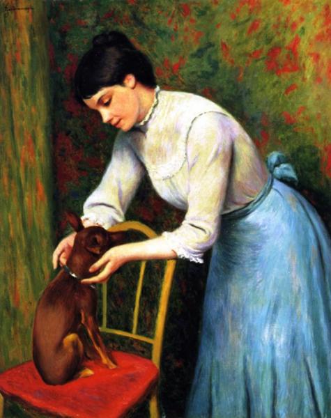 Federico Zandomeneghi Woman With Dog