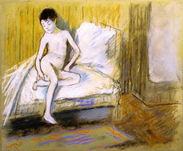 Young Nude On A Bed by Federico Zandomeneghi Oil Painting Reproductions