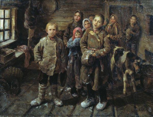 Christmas Carols by Fedot Sychkov Oil Painting Reproductions
