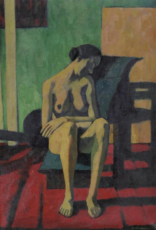 Donna Seduta (con Il Capo Reclino), 1943 by Felice Casorati