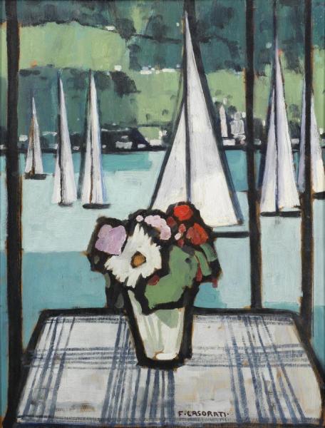Finestra Sul Lago by Felice Casorati Oil Painting Reproductions