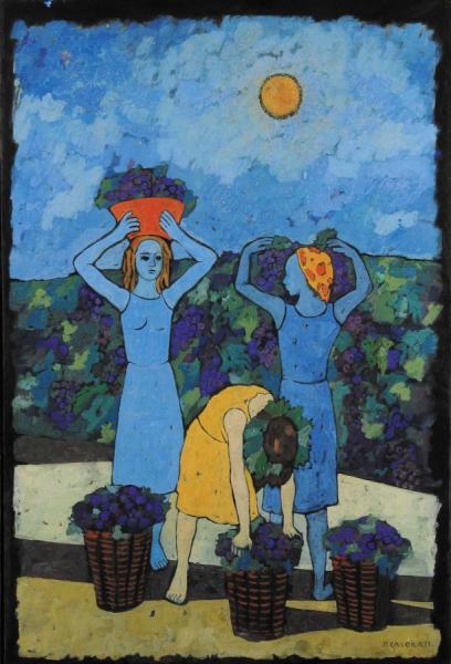 Vendemmiatrici,1951 by Felice Casorati Oil Painting Reproductions