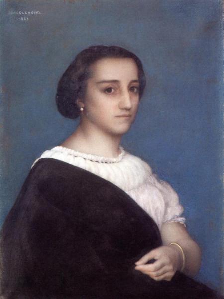 Portrait Of Madame Calmas by Felix Bracquemond