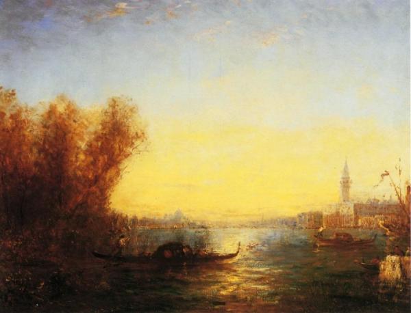 Gondolas On The Lagoon, Veniice by Felix Francois Georges Philbert Ziem