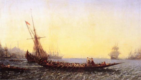 Harbor In Constantinople by Felix Francois Georges Philbert Ziem
