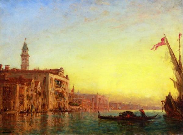 L'entrace Du Grand Canal by Felix Francois Georges Philbert Ziem