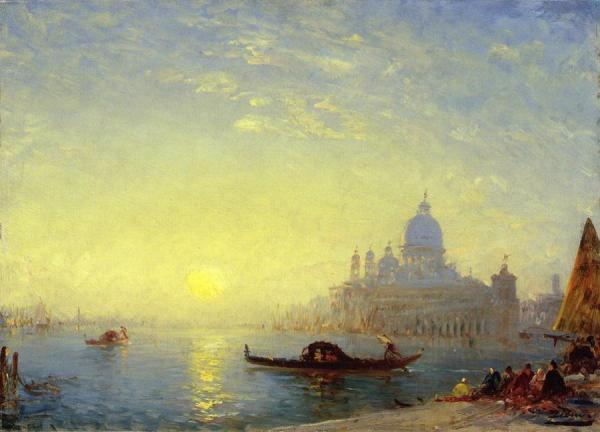 Santa Maria Della Salute At Sunset by Felix Francois Georges Philbert Ziem