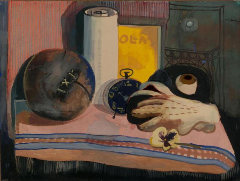 Still-life With Mask, Glove, And Football, 1940 by Felix Nussbaum