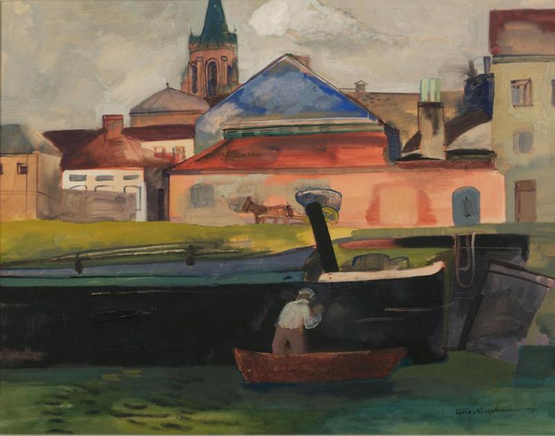 View Of Ostende With Boat, 1935 by Felix Nussbaum