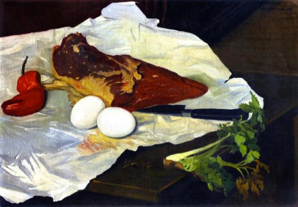 Eggs And Meat by Felix Vallotton