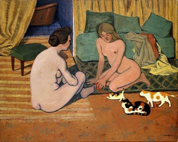 Femmes Nues Aux Chats by Felix Vallotton Oil Painting Reproductions