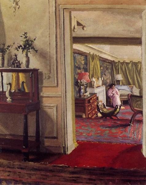Interior With Woman In Pink by Felix Vallotton