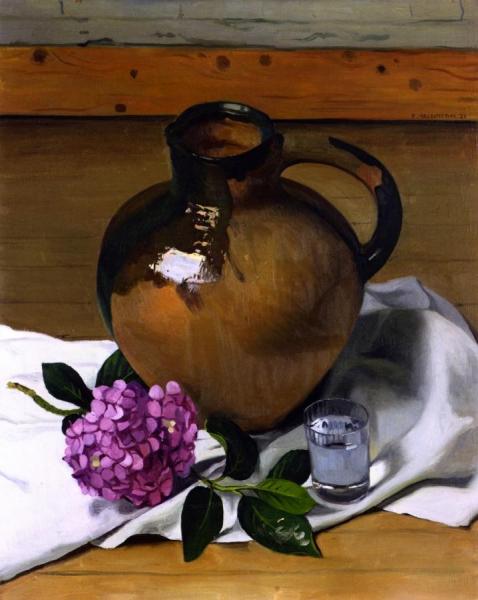 Jug And Hydrangea by Felix Vallotton