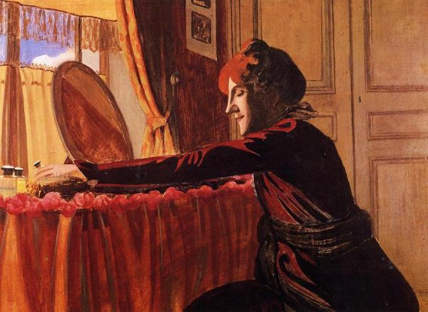 Madame Felix Vallotton At Her Dressing Table by Felix Vallotton