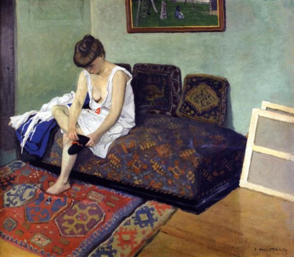 Model Sitting On The Studio Couch by Felix Vallotton