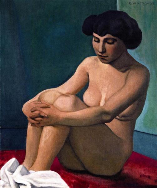 Felix Vallotton Nude Young Woman, Seated On A Red Rug