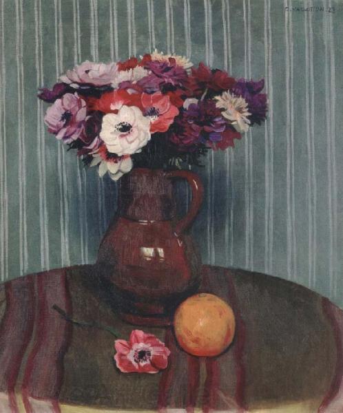 Still Life With Anemones And Orange by Felix Vallotton