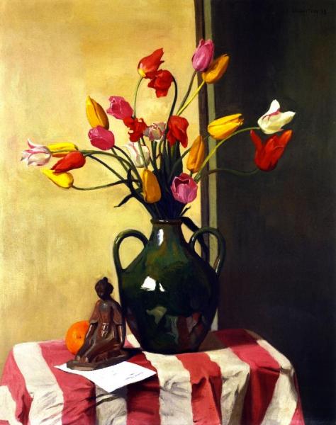 Tulips And A Statuette By Maillol by Felix Vallotton