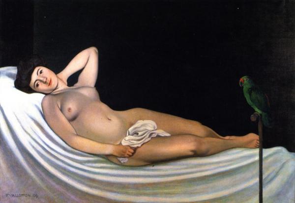 Woman With A Parrot by Felix Vallotton