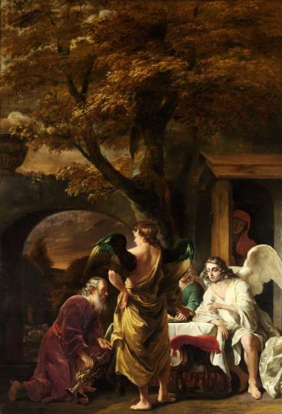 Abraham Ontvangt De Drie Engelen by Ferdinand Bol