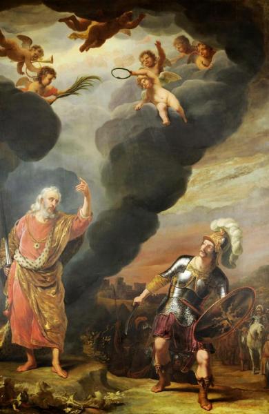 De Vorst Van Het Heir Des Heeren Verschijnt Aan Jozua Bij Jericho by Ferdinand Bol