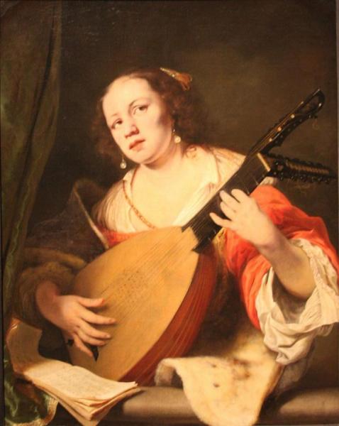 Ferdinand Bol Lady Playing The Lute