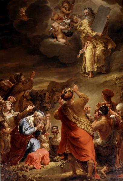 Moses Descends From Mount Siniai With The Ten Commandments by Ferdinand Bol