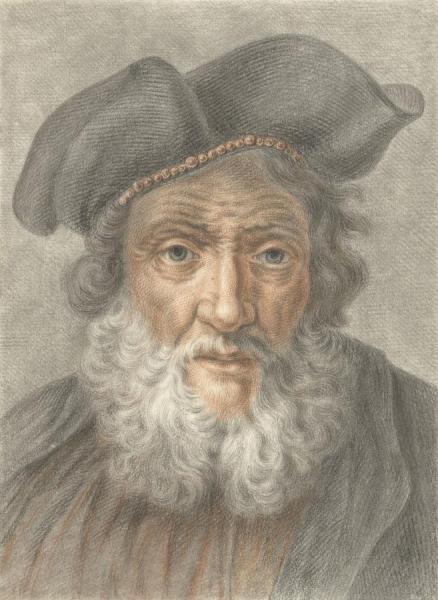 Oude Man Met Muts,abraham Delfos by Ferdinand Bol