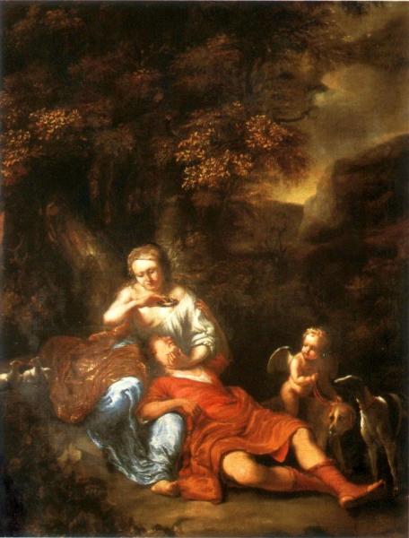 Venus And Adonis by Ferdinand Bol