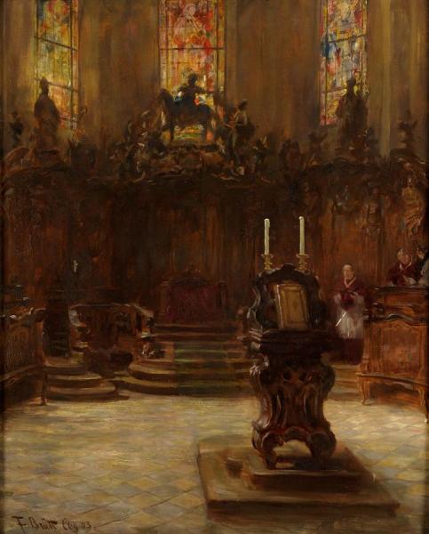 Choir Stalls In The Cathedral Of Mainz by Ferdinand Brütt Oil Painting Reproductions
