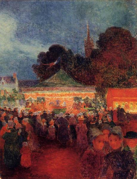 Carnival At Night In Croisic by Ferdinand Du Puigaudeau