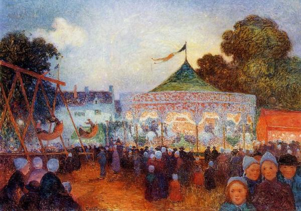 Carousel At Night At The Fair by Ferdinand Du Puigaudeau