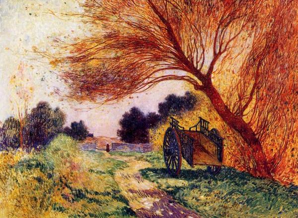 Cart By The Path by Ferdinand Du Puigaudeau