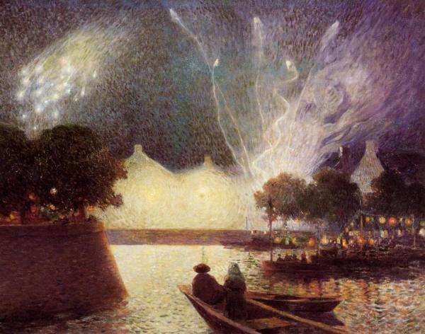 Fireworks Over The Port by Ferdinand Du Puigaudeau