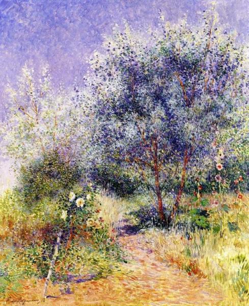 Ferdinand Du Puigaudeau Garden With White Rose Bush