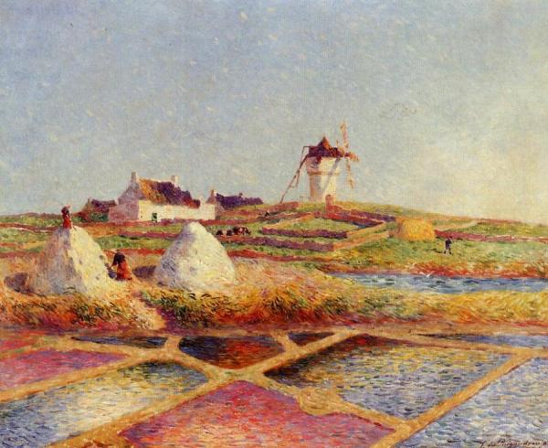 Landscape With Mill Near The Salt Ponds by Ferdinand Du Puigaudeau