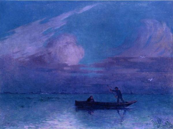 Nighttime Boat Ride At Briere by Ferdinand Du Puigaudeau