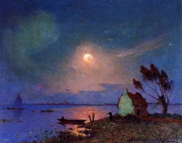 Pont-aven In The Moonlight by Ferdinand Du Puigaudeau