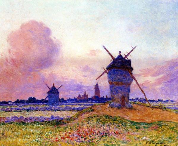 Sunset At Bourg De Batz, Brittany by Ferdinand Du Puigaudeau