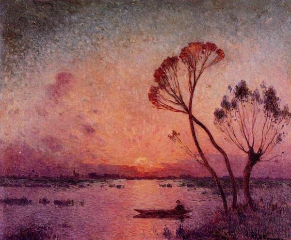 Sunset At Briere by Ferdinand Du Puigaudeau