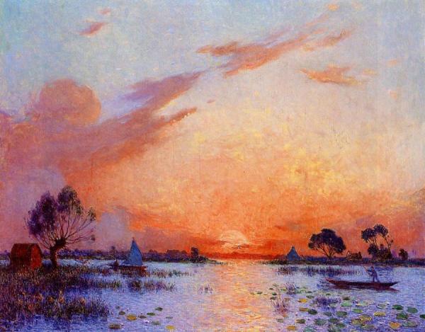Sunset In Briere by Ferdinand Du Puigaudeau