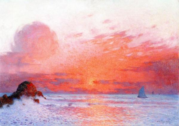 Sunset On The Sea by Ferdinand Du Puigaudeau