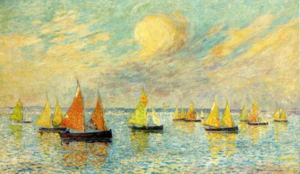 The Return Of The Fishing Fleet, Croisic by Ferdinand Du Puigaudeau