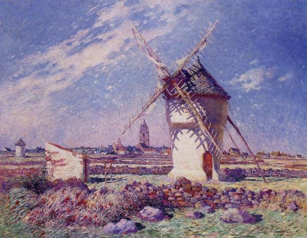Windmills Near The Town Of Batz by Ferdinand Du Puigaudeau
