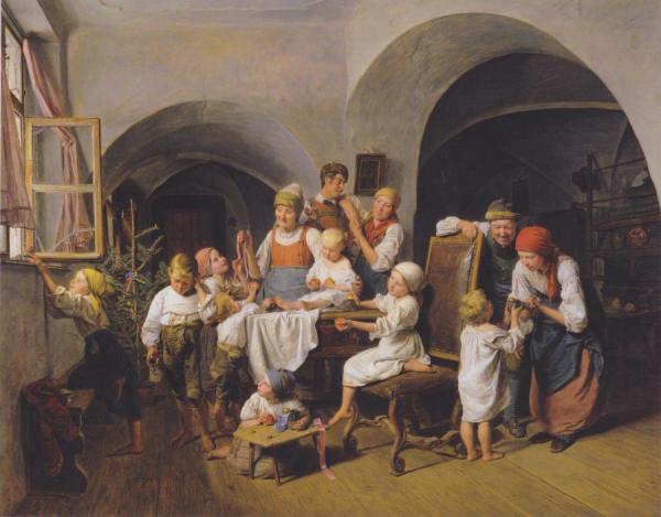 Christmas Morning by Ferdinand Georg Waldmuller