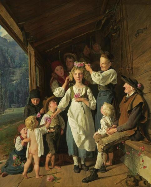 Die Kranzljungfer by Ferdinand Georg Waldmuller