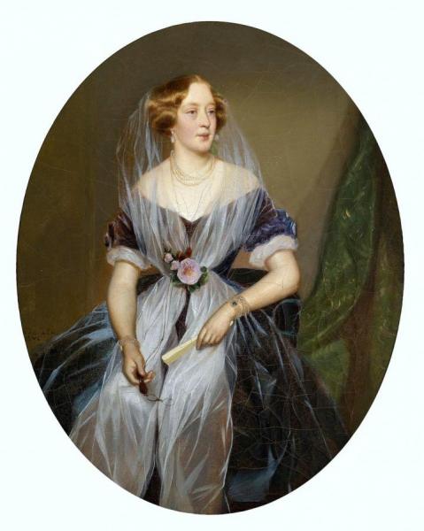 Portrait Of A Noble Lady by Ferdinand Georg Waldmuller