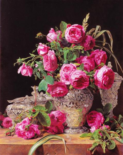 Roses by Ferdinand Georg Waldmuller