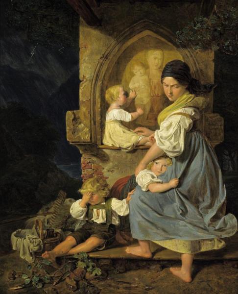 Seeking Refuge From An Approaching Tempest by Ferdinand Georg Waldmuller
